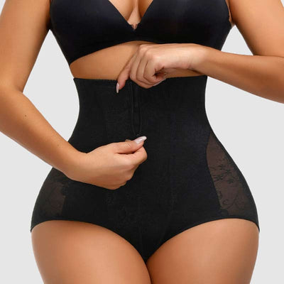 Zip Front Lace Tummy Control Butt Lift  Shapewear