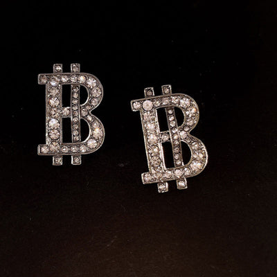 Rhinestone Letter Pattern Earrings