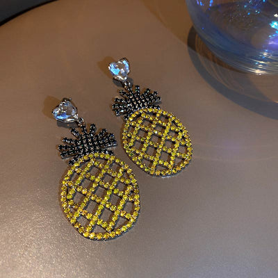 Pineapple Pattern Beaded Drop Earring