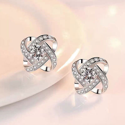 Rhinestone Twisted Earrings