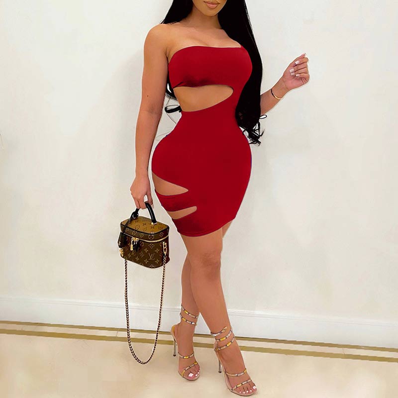 Hollow Out Bodycon Slim Mini Dress