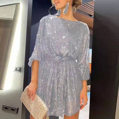 Sequins Long Sleeve Party Dress