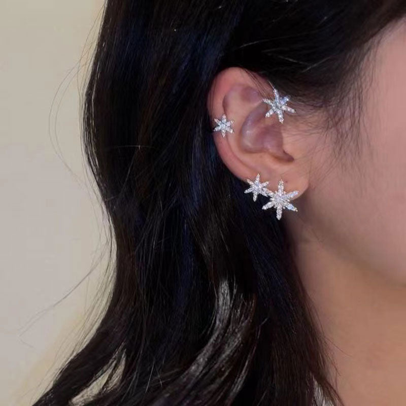 Rhinestone Snowflake Pattern 1PC Earring