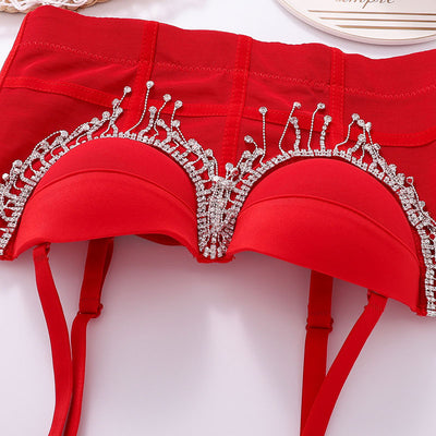 Rhinestone Decoration Tassel Design Bralette