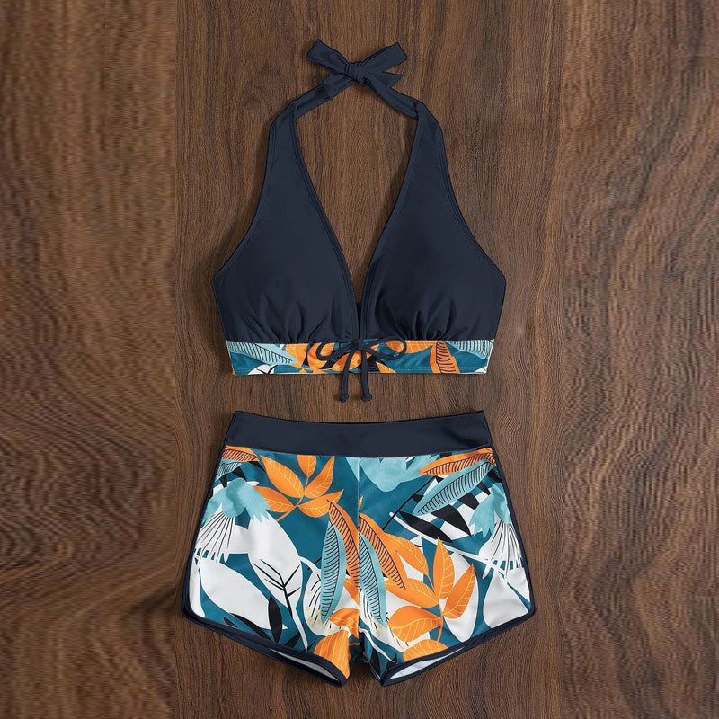 Print Halter 2PCS Swimsuit Set