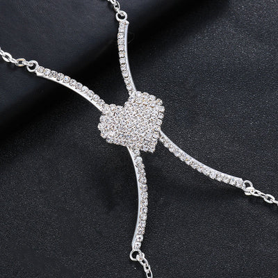 Rhinestone Heart Shaped Body Chain