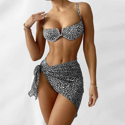 Print 3PCS Swimsuit Set