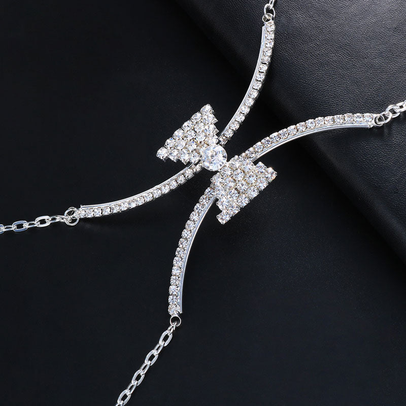 Rhinestone Bowknot Decoration Body Chain