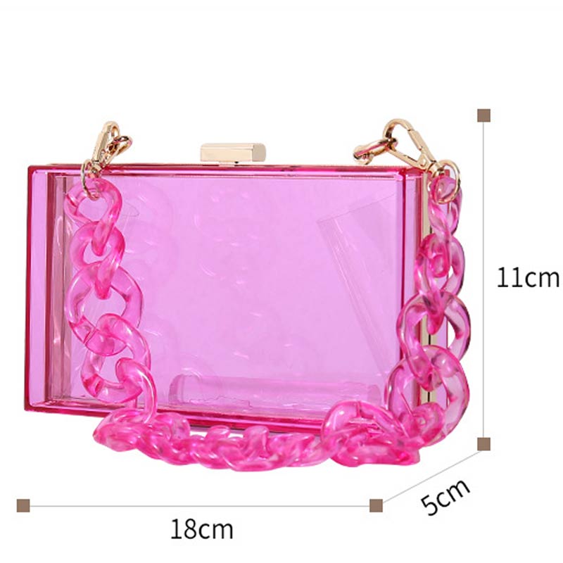 Transparent Chains Decoration Acrylic Handbag