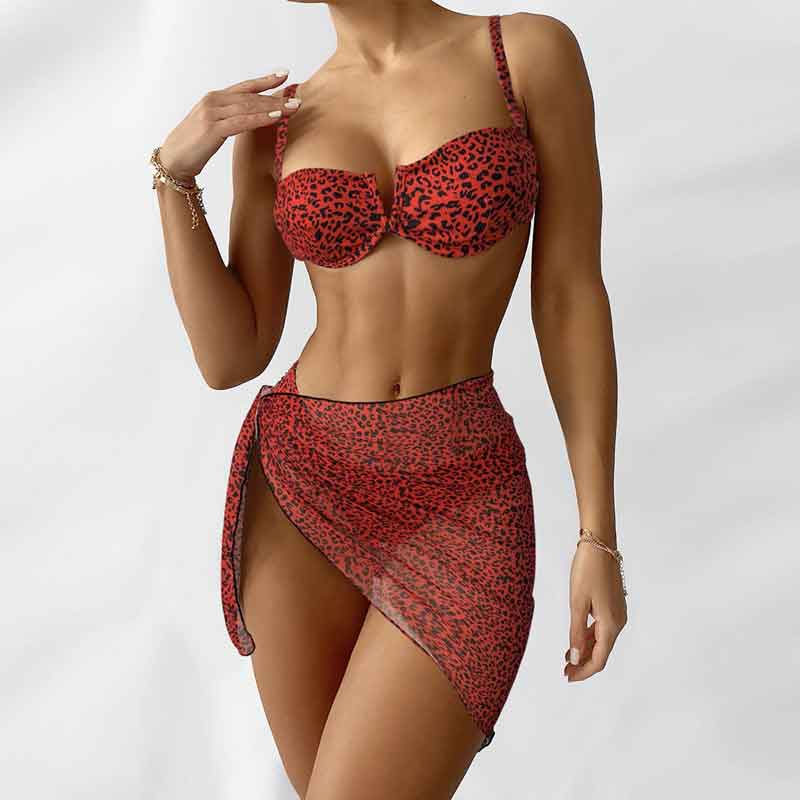 Print 3PCS Swimsuit Set