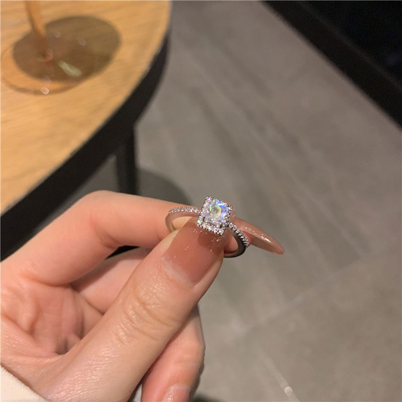 Square Shaped Rhinestone Ring