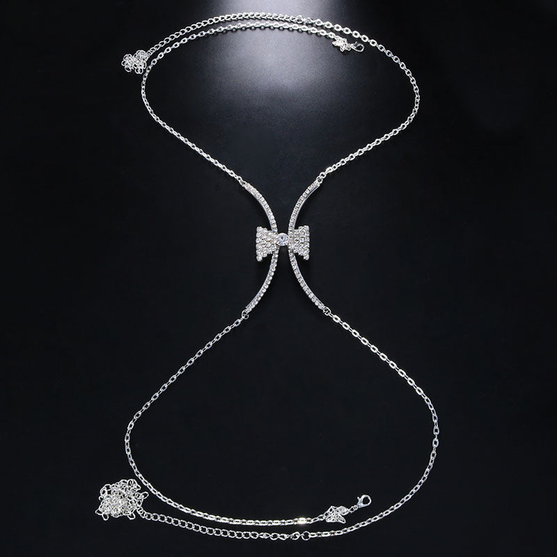 Rhinestone Bowknot Decoration Body Chain