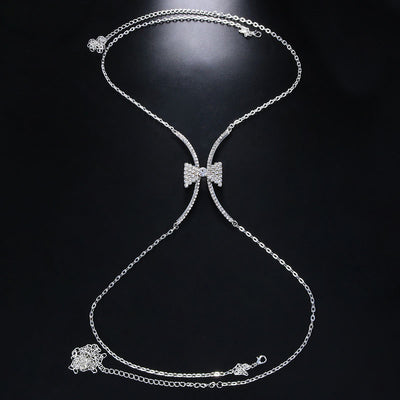 Rhinestone Bowknot Decoration Body Chain