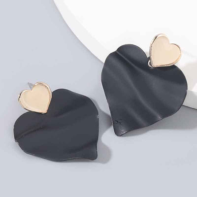 Solid Heart Pattern Earrings