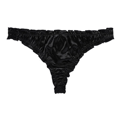 Solid Ruffled Bowknot Decoration Panty