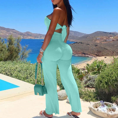 Solid Off Shoulder Skinny Jumpsuit