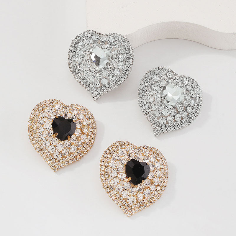 Rhinestone Heart Pattern Earrings