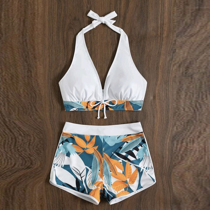 Print Halter 2PCS Swimsuit Set