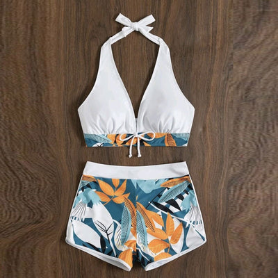 Print Halter 2PCS Swimsuit Set