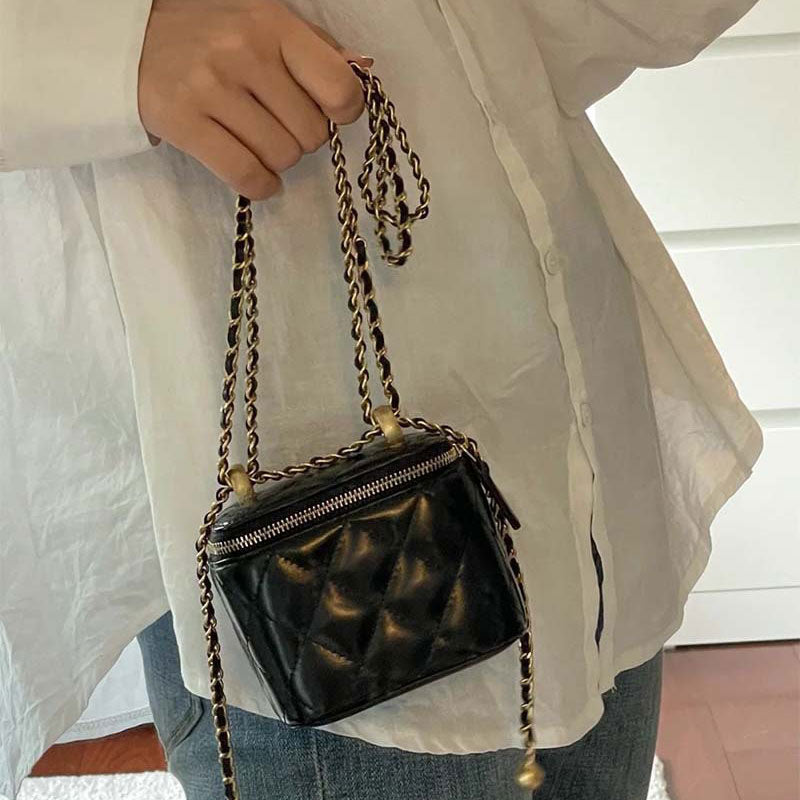 Golden Ball Chain Strap Shoulder Bag