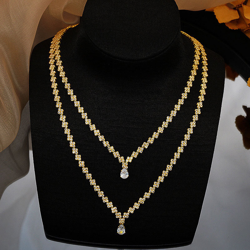 Rhinestone Layered Necklace