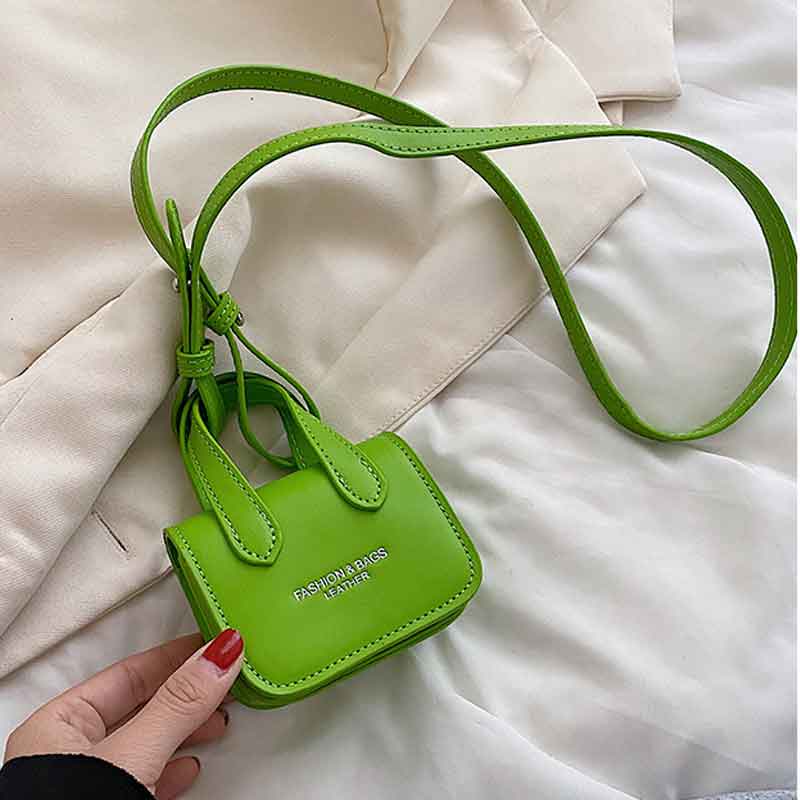 Solid Letter Print Mini Bag