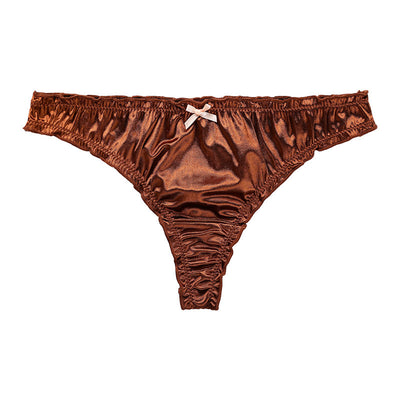 Solid Ruffled Bowknot Decoration Panty