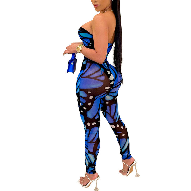 Summer Printed Sexy Bodycon Jumpsuit