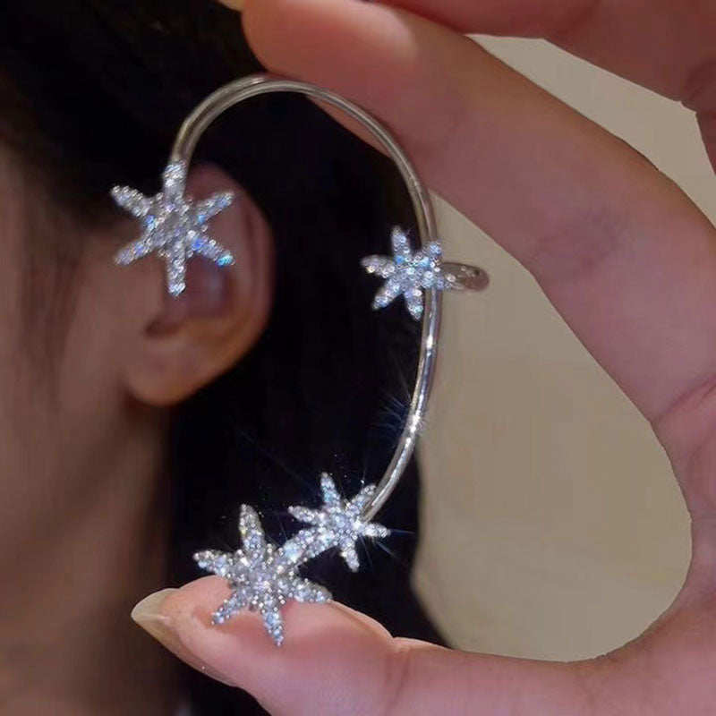 Rhinestone Snowflake Pattern 1PC Earring