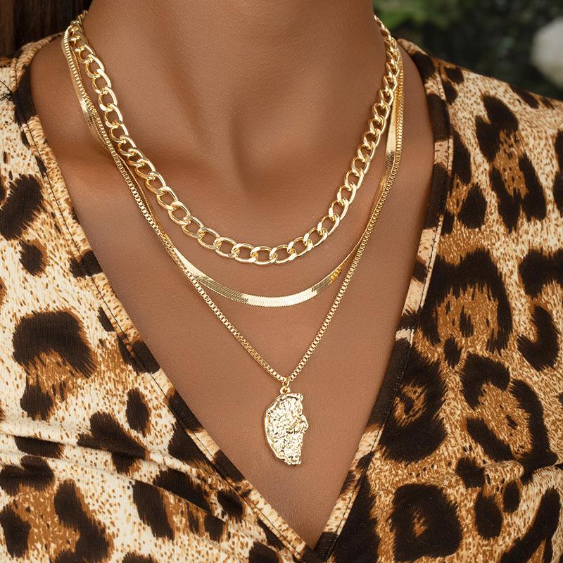 Fashion Layered Chain Pendant Necklace