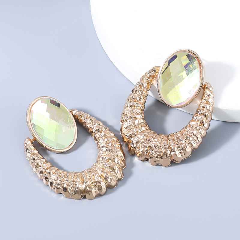 Rhinestone Studded Hollow Out Earrings