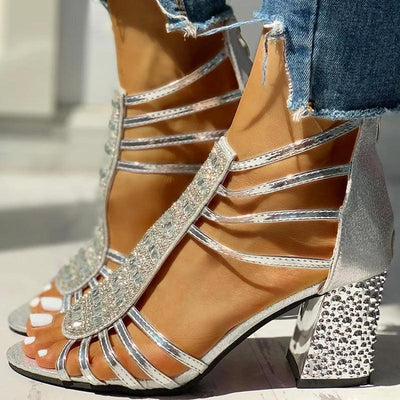 Studded Multi-Strap Chunky Sandals - Cherrybetty