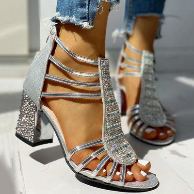 Studded Multi-Strap Chunky Sandals - Cherrybetty