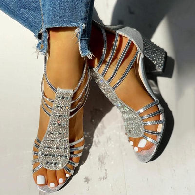 Studded Multi-Strap Chunky Sandals - Cherrybetty