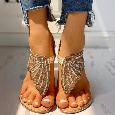 Studded Detail Toe Post Flat Sandals - Shop Shiningbabe - Womens Fashion Online Shopping Offering Huge Discounts on Shoes - Heels, Sandals, Boots, Slippers; Clothing - Tops, Dresses, Jumpsuits, and More.