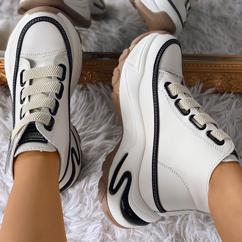 Lace-up Front Muffin Sneakers