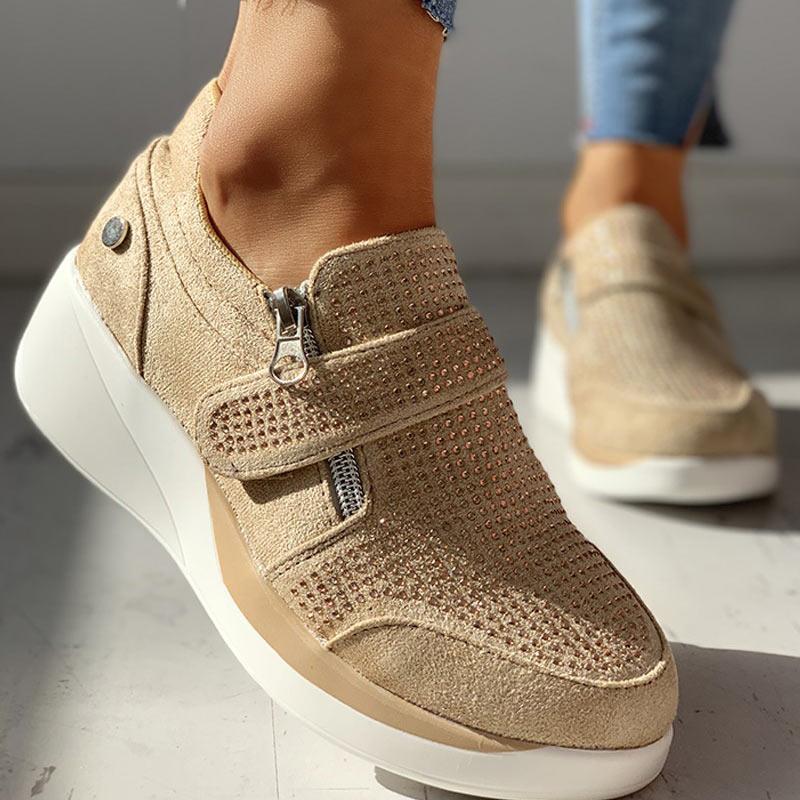 Knitted Breathable Casual Muffin Sneakers - Cherrybetty