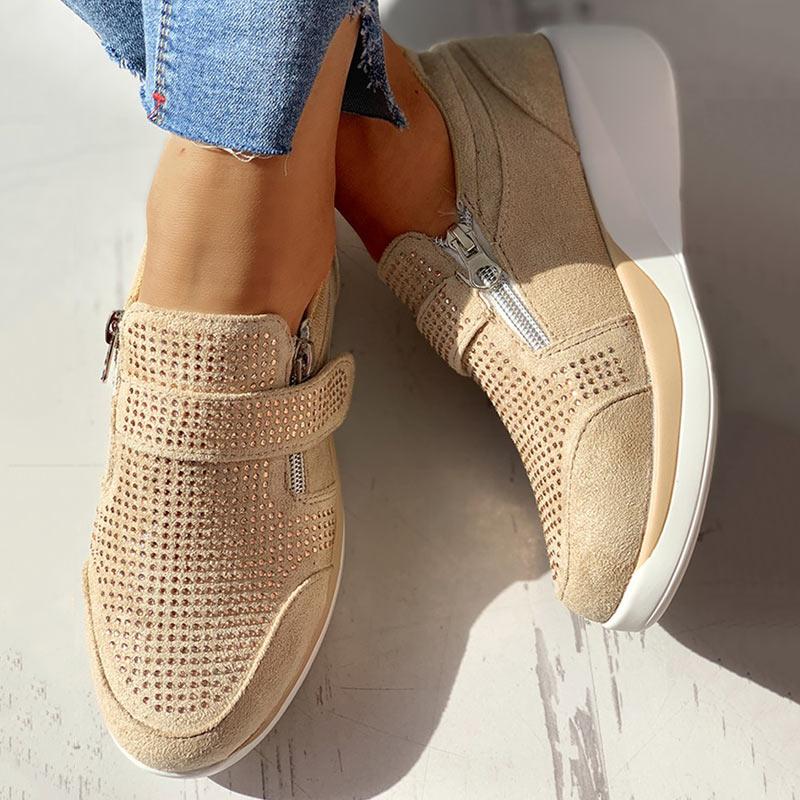 Knitted Breathable Casual Muffin Sneakers - Cherrybetty