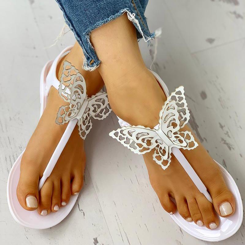 Toe Post Butterfly Design Flat Sandals - Shop Shiningbabe - Womens Fashion Online Shopping Offering Huge Discounts on Shoes - Heels, Sandals, Boots, Slippers; Clothing - Tops, Dresses, Jumpsuits, and More.