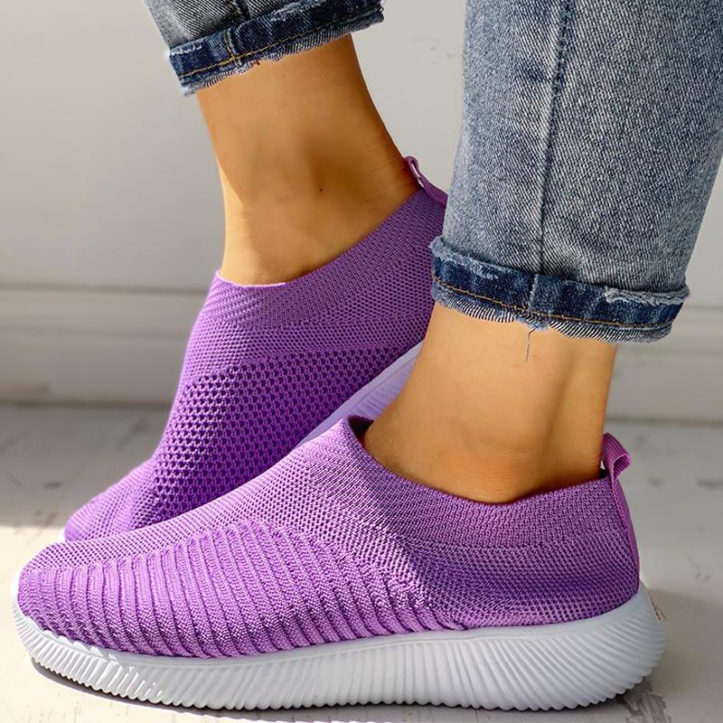 Net Surface Breathable Knitting Shoes - Cherrybetty