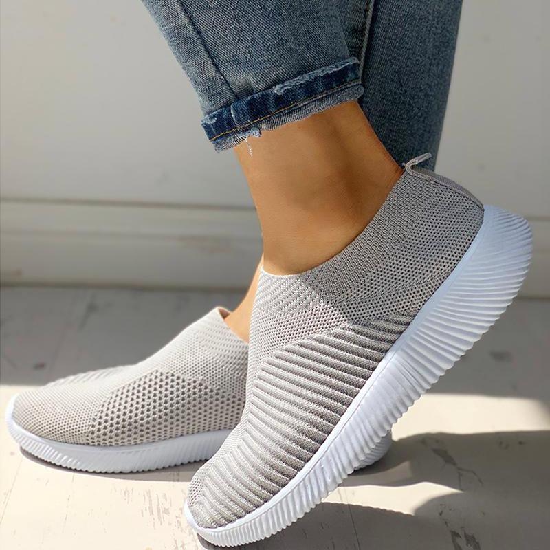 Net Surface Breathable Knitting Shoes - Cherrybetty