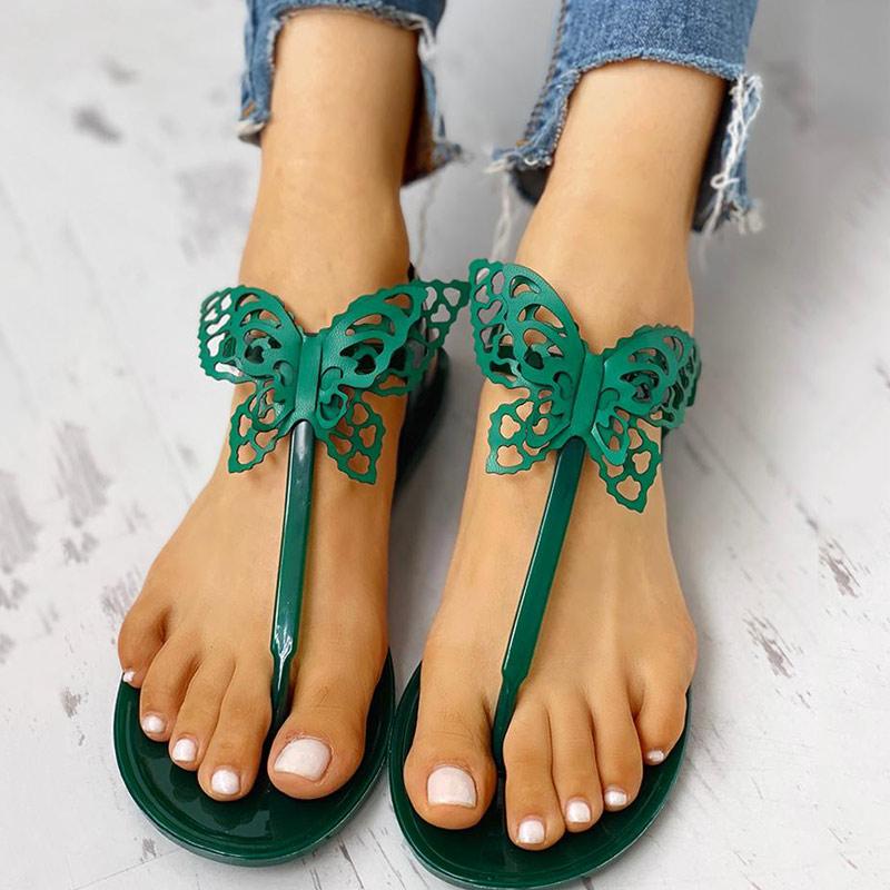 Toe Post Butterfly Design Flat Sandals - Shop Shiningbabe - Womens Fashion Online Shopping Offering Huge Discounts on Shoes - Heels, Sandals, Boots, Slippers; Clothing - Tops, Dresses, Jumpsuits, and More.