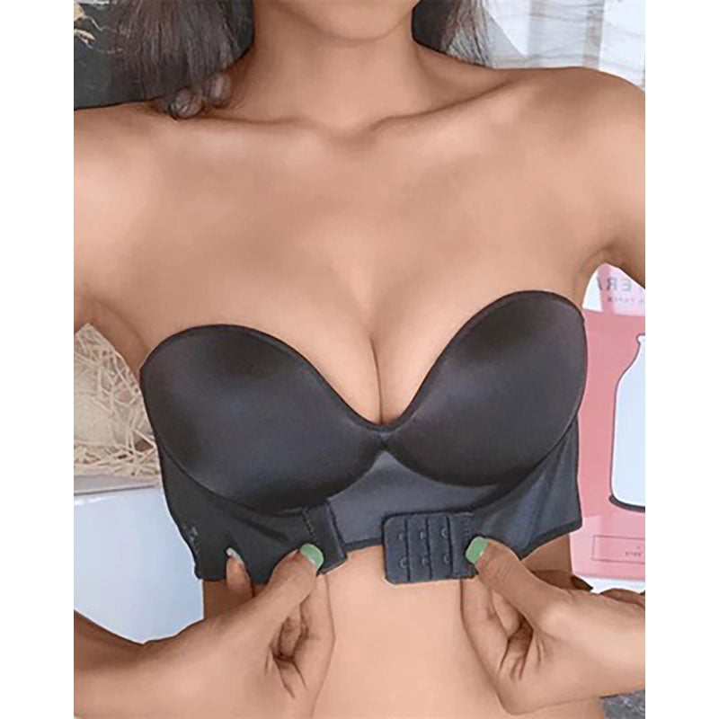 Invisible Bras Front Closure Push Up Brassiere Strapless Seamless Bralette