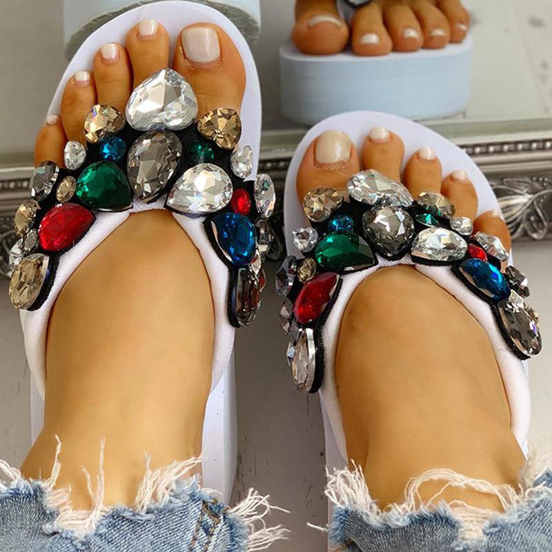 Toe Post Beaded Platform Muffin Sandals - Shop Shiningbabe - Womens Fashion Online Shopping Offering Huge Discounts on Shoes - Heels, Sandals, Boots, Slippers; Clothing - Tops, Dresses, Jumpsuits, and More.