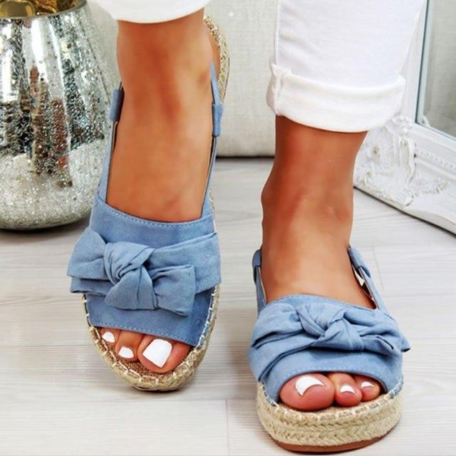 Women's Summer Casual Bow Tie Buckle Strap Flat Sandals - Shop Shiningbabe - Womens Fashion Online Shopping Offering Huge Discounts on Shoes - Heels, Sandals, Boots, Slippers; Clothing - Tops, Dresses, Jumpsuits, and More.